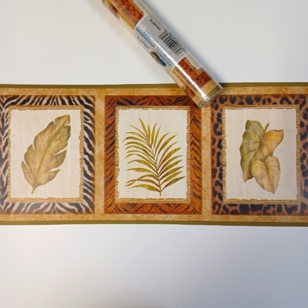 Wallpaper Border Animal Skin Tropical Palms